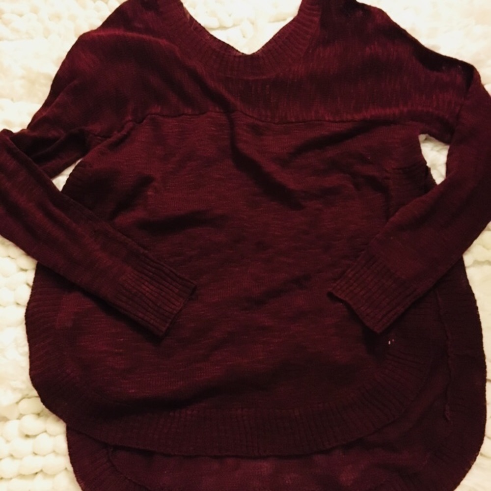 2 Size Large Sweaters, burgundy and white.